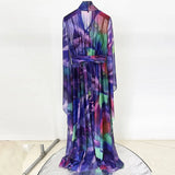 Spring Summer New Star Fashion Sleeves Phantom Print Dress Holiday Long