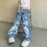 Button Loose Straight Fit Mop JeansOutfit