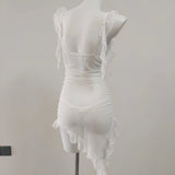 New Sweet Age-Drinking Girl With Dress Female Design Irregular Folds Showing Thin Babes