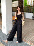 Xixi 2025 Summer Temperament Elegant Suspension Shirt + High Waist Half-Styles Two-Piece Set Women's
