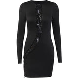 Zingj Street Fashion Sexy Slim Bag Hip Personality Pure Color Short Money Tie Hot Girl Dress