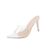 Summer Large-Size New Slippers Women's Fashion Transparent Word Cool Drag Wearing Pointed High