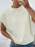Loose Women's Sweater Solid Color Knitted Embroidered Sleeveless Vest Vest