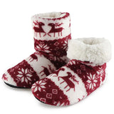 Socks Shoes Woman Home Slippers Christmas Elk Indoor Shoes Warm Contton Slipper Plush Insole Anti-Skid Sole Botas