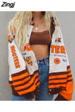 new American retro letter print jacket coat women Y2K high street fashion trend baseball uniform couple casual loose