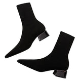 Boots Women High Tips And Short Boots Spring And Autumn Single Boots 2025 Autumn And Winter Knitting Socks Boots Coarse And Socks