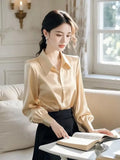 Luxury High-End Champagne Color Color Color At-Alcoat Dress Female Spring French Polo Collar Acetic Acid-Singing Noodles Professional