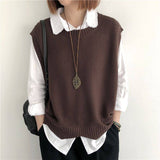 Vest Women's Vest 2025 Spring And Autumn Pure Color Loose Round Neck Irregular Jacket Short Horse Clip Shoulder