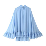Women's Explosive Temperament Collar Horns Sleeve Cloak