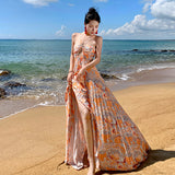 Zingj Sense Hanging Neck Sexy Show Back Holiday Dress Female Pressure Pleated Super Fairy Big Place