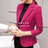 Zingj Spring And Autumn New Professional Joker Suit Long Sleeve Korean Version Temperament Slim Show Thin Suit Jacket Female Short
