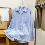Loose Feeling Loose Lanky Long-Sleeved Shirt Women's Spring And Autumn Design Sense Of Small Casual Chic Outside Folding