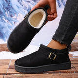 Bottom Snow Boots Women 2025 Winter New Fur Belt Buckle Warm And Velvet Anti-Slip Wearing Cotton