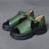 Head-Level Cower Hand-Bag Root Magic Stick Thick Soles Ultra-Light Sandals Summer Ladies Hollow Pine Pastry