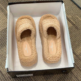 Women Wear 2025 Full-Length Teddy Slippers With Open-Toe