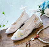 Zingj Shoe Net Shoe Sandals Bag Root Embroidered Cloth Shoes Low Heel Women's Shoes 2023 New National Wind New