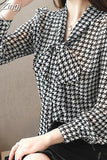 Lattice Long Sleeve Chiffon Shirts Blusa Mujer Elegante Blouses Woman Blusas Mujer De Moda 2023 Offfice Ladies Tops 6436