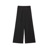 Women's 2025 Summer New Fashion Retro Waist Design Cardigan Top Broad Leg Trousers