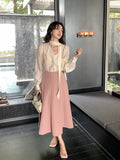 Xixi 2025 Spring New Temperament Commute High-Waisted Half-Body Skirt A-Word Skirt