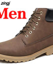 Men Boots PU Outdoor Snow Ankle Boots Male Lace Up Anti-slip Booties British Sneakers Plus Size 46 Zapatos De