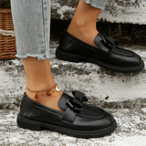 Shoes New Two Wearing English Wind Bow Low Single Shoes One Foot Pedal Large Size Leather