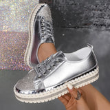 Women's Shoes Thick Soles Height Water Drill Niche Design Lace Single Shoes In Fashion Lefu