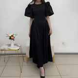 Women's Clothing 2025 Autumn New Bubble Sleeve With Fashion Temperament Dress Dress