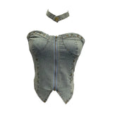 Babes Cowboy Breast Sling Sling Vest Sexy Sleeveless Hanging Neck Sleeveless Topie Girl