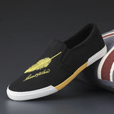 The Autumn Of 2025, The New Men's Shoes Korean Printing Trend Men's One-Legged Canvas Shoes Casual Cloth Shoes Fashion