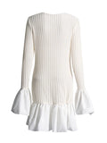 French Long-Sleeved Round-Neck Dress Women 2025 Summer New Famous Wind Lotle Side High-End Knitted