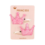 Glitter Cartoon Cartoon Love Heart Crown Hair Clips For Girls Handmade Hairpins Boutique Barrette Kids Hair