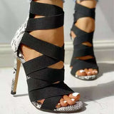 Women's High Heel 2025 New Fashion Fine Sexy Fish Mouth Sandals Fashion Fine Heel Tight