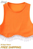 Women's Tank Tops Ribbed Sleeveless Round Neck Rhinestone Tassel Hem Design Summer Streetwear Crop Tops Slim