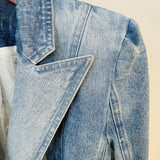 Star New Body Repair Double Buckle Lion Buckle Denim Suit