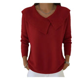 Retro And Tidly Style 2025 Fashion Temperament Thin Collar Sweater Knitted Lazy