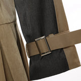 New Irregular Tailoring Splicing Bumpy Long Wind Coat Coat Coat Women