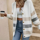 And Winter Knitted Shirt V-Neck Sweater Classic Striped Single-Dcupuncture Cardigan Casual Knitted