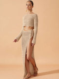 Long-Sleeved Blouse Beach Burqa Sexy Bikini Hoodie Sunscreen Suit