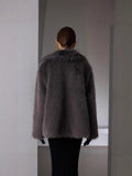 2025 Solid-Color Artificial Fur Coat Female Coat Elegant