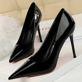 Shoes Fashion Woman Pumps Patent Leather High Heels Stiletto Heels Occupation OL Office Shoes Sexy Heels Plus Size