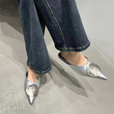 Half Slippers Women Wear 2025 Spring New Pointed Cool Slippers Metal Buckle Retro Lazi Lazier