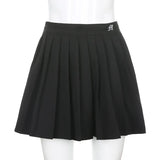Zingj White Pleated Skirt Short Female Elastic Waist Mini Skirt Sexy Micro Summer Embroidery Mini Tennis Skirt New