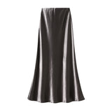 Temperament Pressure Folded Bare-Faced Fishtail Half-Dress Girl Spring Hanging Thin Bag-Butbice Long Dress