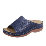 Women's Shoes 2025 Summer Flower Fish Mouth Sandals Hollow Slope And Cool Slippers Women's