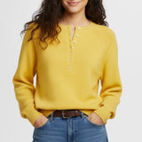 Women's Autumn And Winter Casual Round-Neck Sweater Henry Shirt Button Knitted
