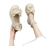 Mary Jane Shoes Women 2025 Spring And Summer New Pearl Butterfly Girl Single Shoes Coarse Heel Fairy