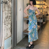 Women Summer New Fashion Elegant French Style Retro Mesh Spaghetti Strap Sweet Sundress Holiday Streetwear Colorful