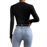 Spring And Summer Repair With Long-Sleeved Lattice Rounded Women's Folding