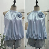 Shooting French Gold Wind Hanging Shoulder Waistcoat Woman Design Feel Sleeveless Bud Top Loose Shirt