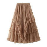 2025 New Crobs Thin Multi-Level High-Grade Yarn Dress High-End Yarn Skirt Fairy Dress